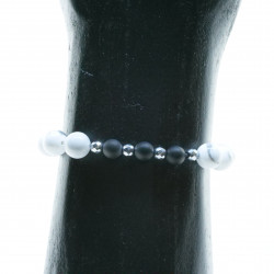 Bracelet with Onyx - Hematite - Howlite