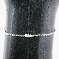 Bracelet silver & three pearls
