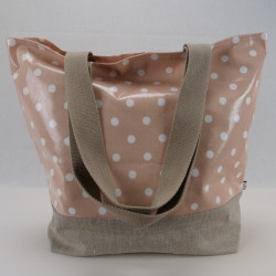 Bag - tote - light rose with dots