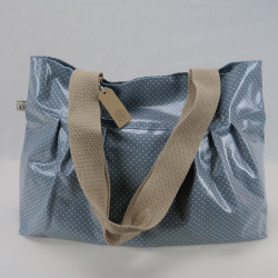Handbag - grey with small dots