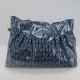 Handbag - navy blue with leafs