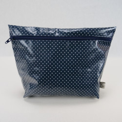 Make up case - navy blue with dots