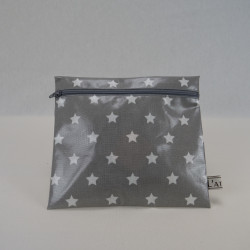 Make up case flat - grey with stars