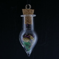 Flask with Emerald and flowers