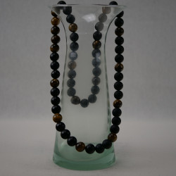 Necklace for man with Onyx - Tiger eye