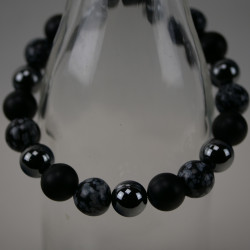 Bracelet for man with Hematit - Onyx - Obsidian