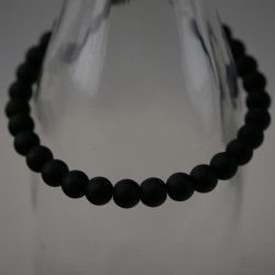 Bracelet pour hommes avec perles en onyx