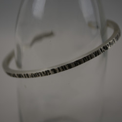 Bracelet for men silver hammered 3mm