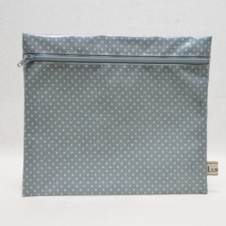 Make up case flat - light blue with dots