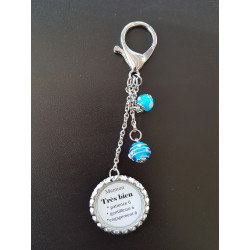 Porte-clefs avec perles en verre de Murano