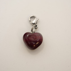 Pendentif coeur avec perles en verre Murano