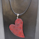 Heart choker with polymer and rubber pendant