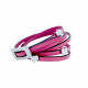 Bracelet pink leather with stainless steel "heart"