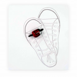Shoe Murano glas bead "ladybug"