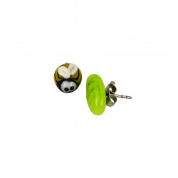 Earrings with Murano glass beads "bees"