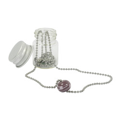 Collier avec perles de verres Murano violet/rose