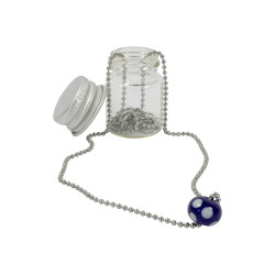 Collier avec perles de verres Murano violet/blanc