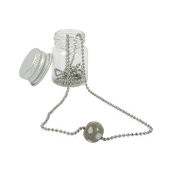 Collier avec perles de verres Murano beige/blanc